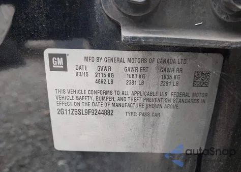 2015 Chevrolet Impala Ls from USA, damaged, VIN 2G11Z5SL9F9244882